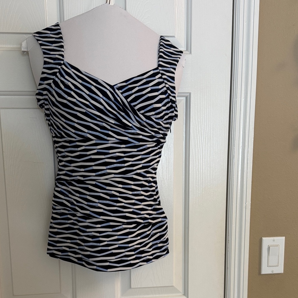 White House Black Market Zebra Stripe Tank Top